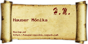 Hauser Mónika névjegykártya